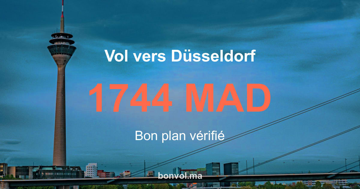 Vol Agadir Düsseldorf pas cher – 1744 MAD