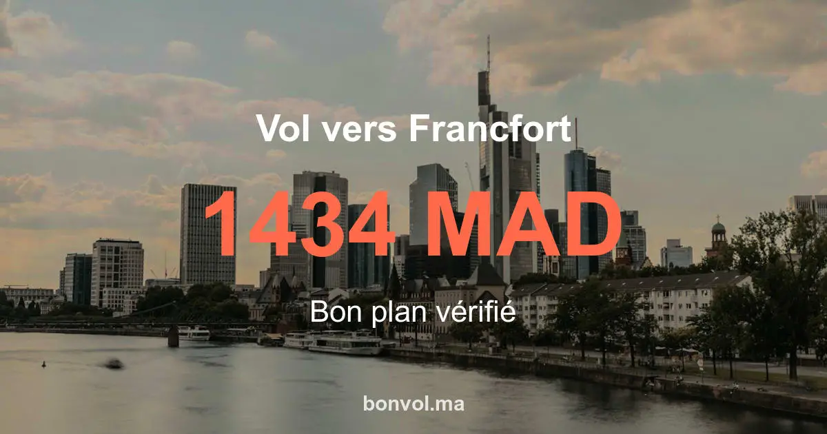 Vol Agadir Francfort pas cher | 1434 MAD