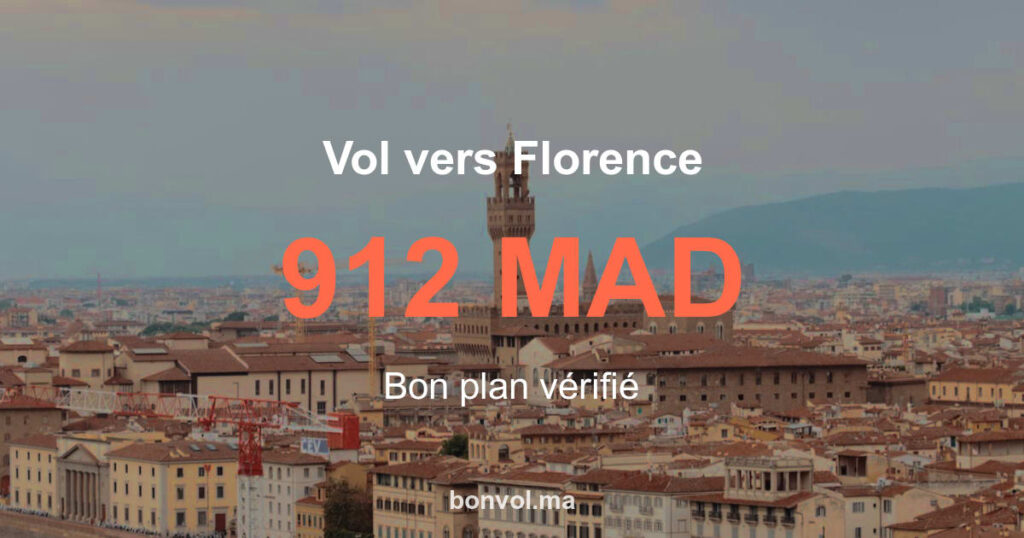 Vol Fès Florence pas cher 912 MAD | Bonvol.ma