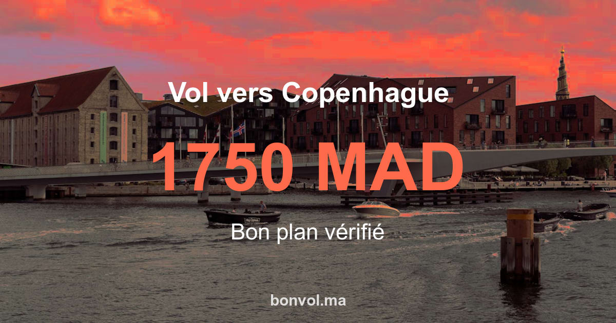 Vol Rabat Copenhague pas cher – 1750 MAD AR