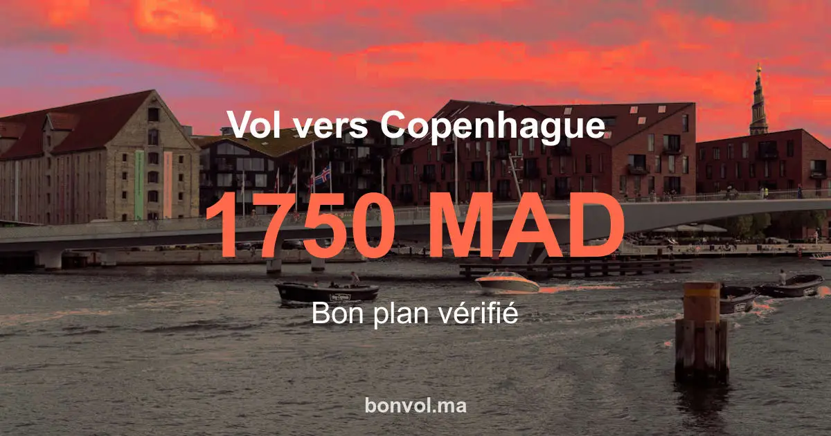 Vol Rabat Copenhague pas cher – 1750 MAD AR
