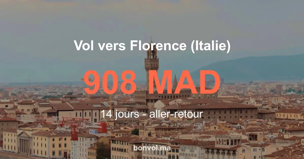 Vol Fès Florence (Italie) pas cher