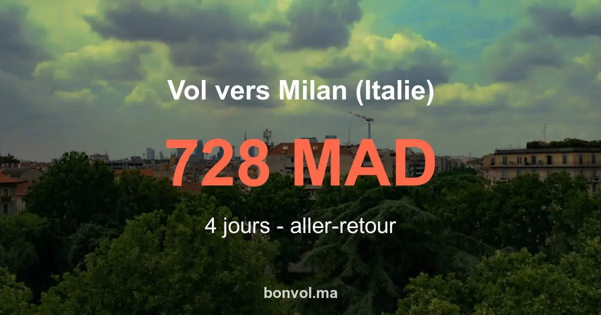 Vol Marrakech Milan (Italie) pas cher
