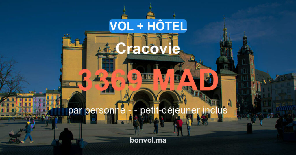Séjour Cracovie pas cher 3369 MAD – Vol + Hôtel