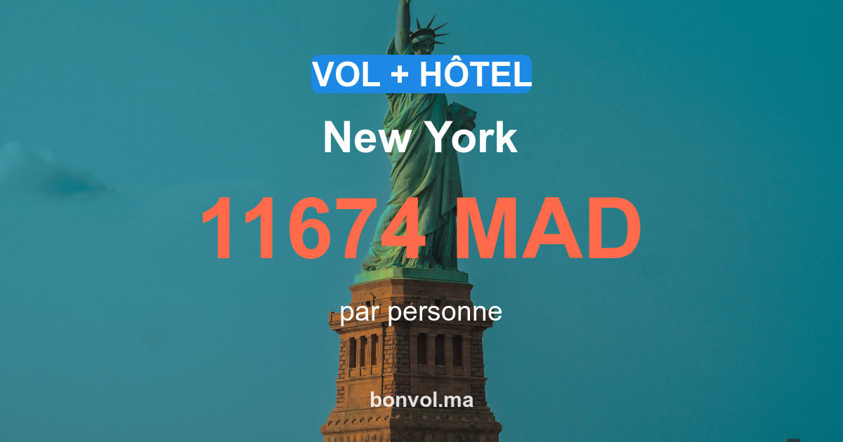 Séjour New York pas cher 11674 MAD | Vol + Hôtel Casablanca
