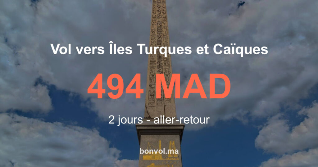 Vol Agadir Îles Turques-et-Caïques pas cher : offre exceptionnelle