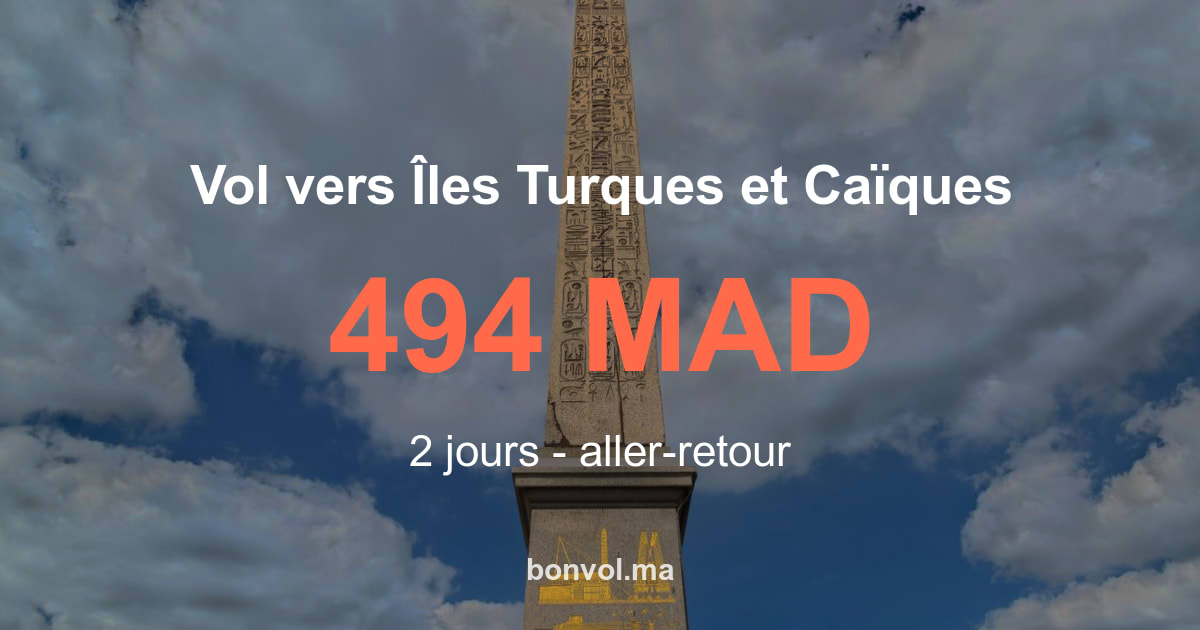 Vol Agadir Îles Turques-et-Caïques pas cher : offre exceptionnelle