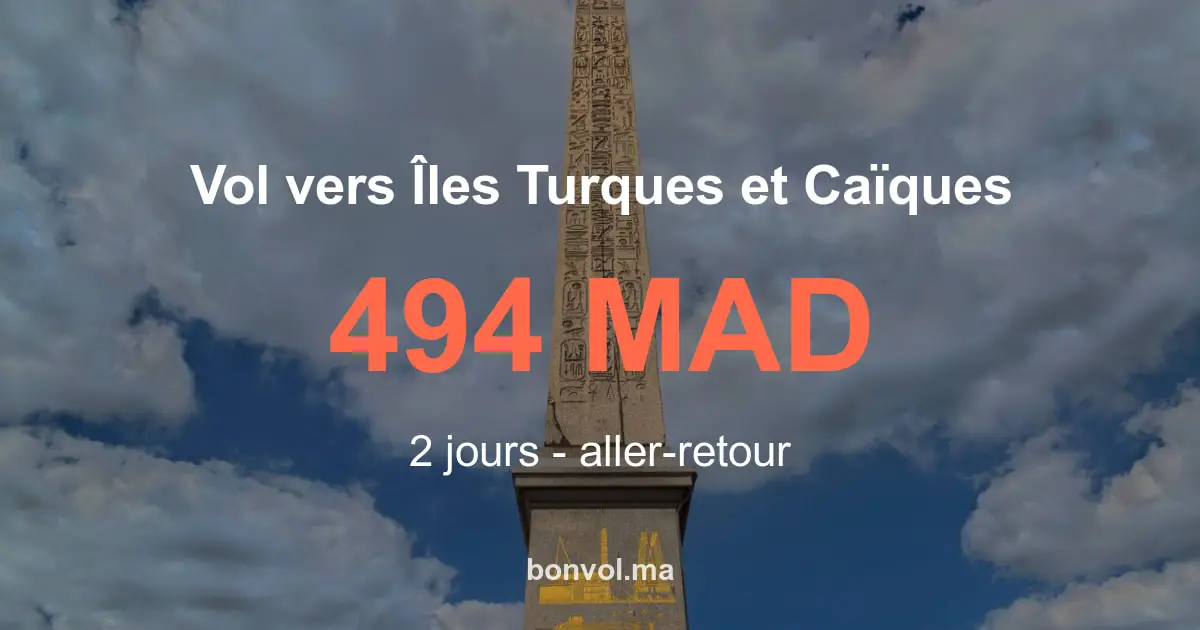 Vol Agadir Îles Turques-et-Caïques pas cher