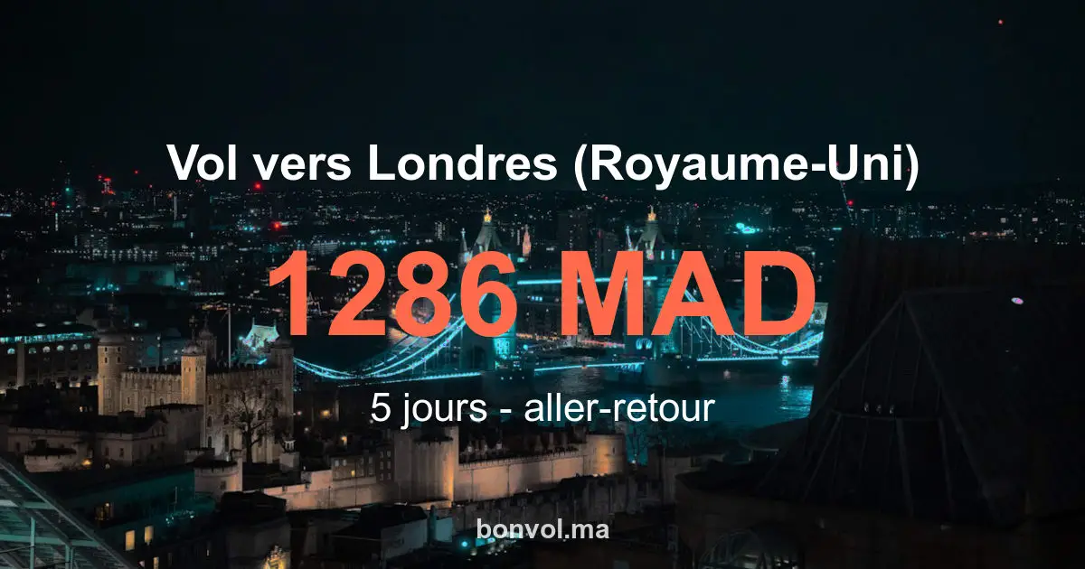 Vol Agadir Londres pas cher