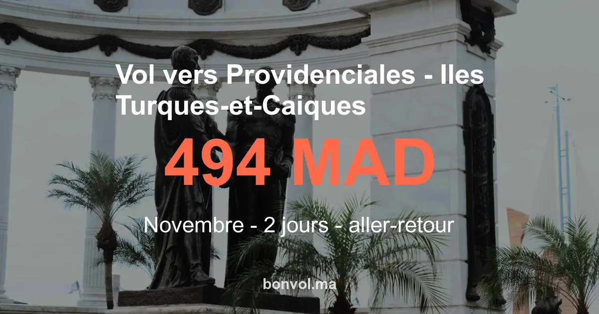 Vol Agadir Providenciales pas cher