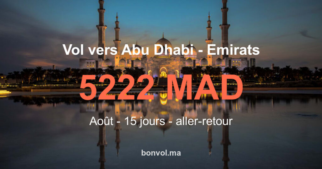Vol Casablanca Abu Dhabi pas cher