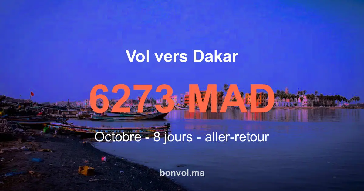 Vol Casablanca Dakar pas cher