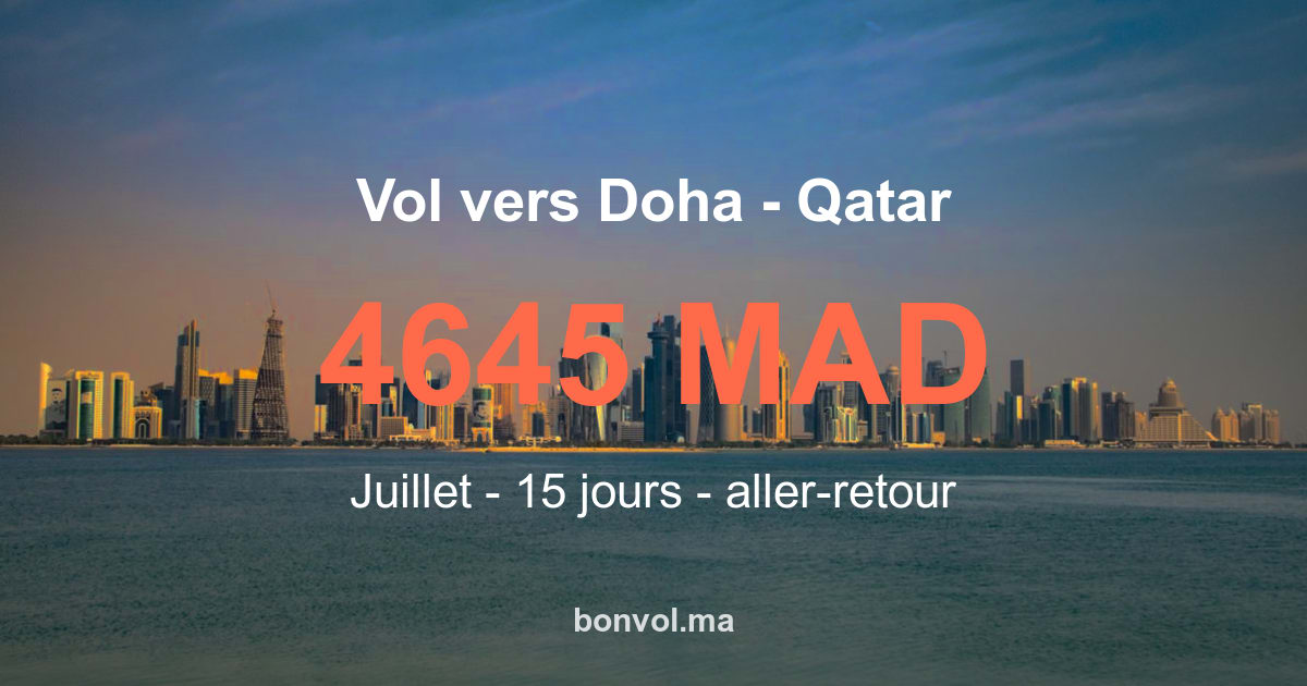Vol Casablanca Doha pas cher