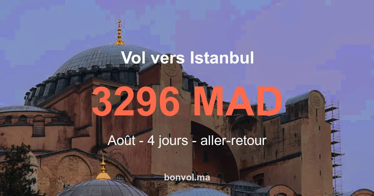 Vol Casablanca Istanbul pas cher