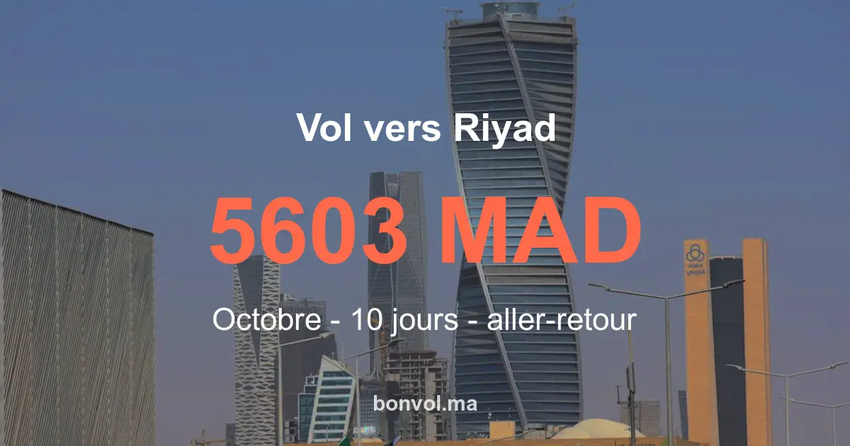 Vol Casablanca Riyad pas cher