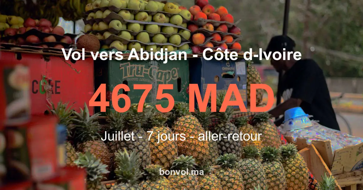 Vol Casablanca Abidjan pas cher