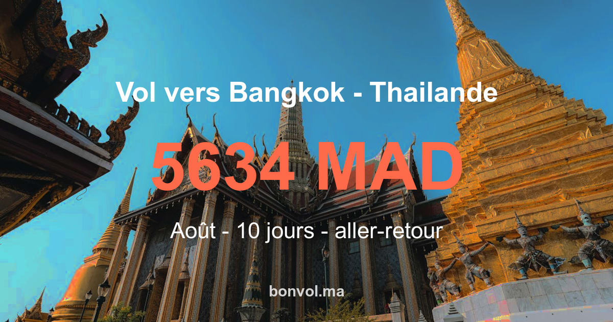 Vol CMN Bangkok pas cher