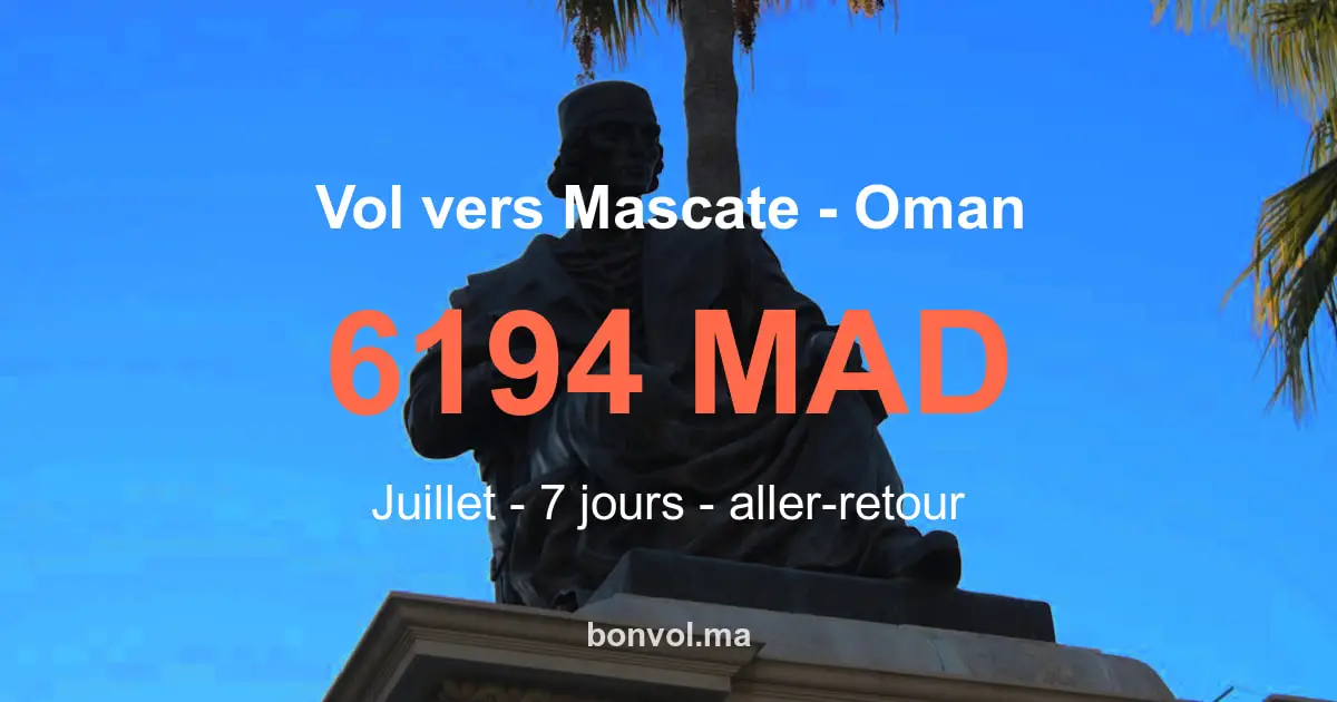 Vol Casablanca Mascate pas cher