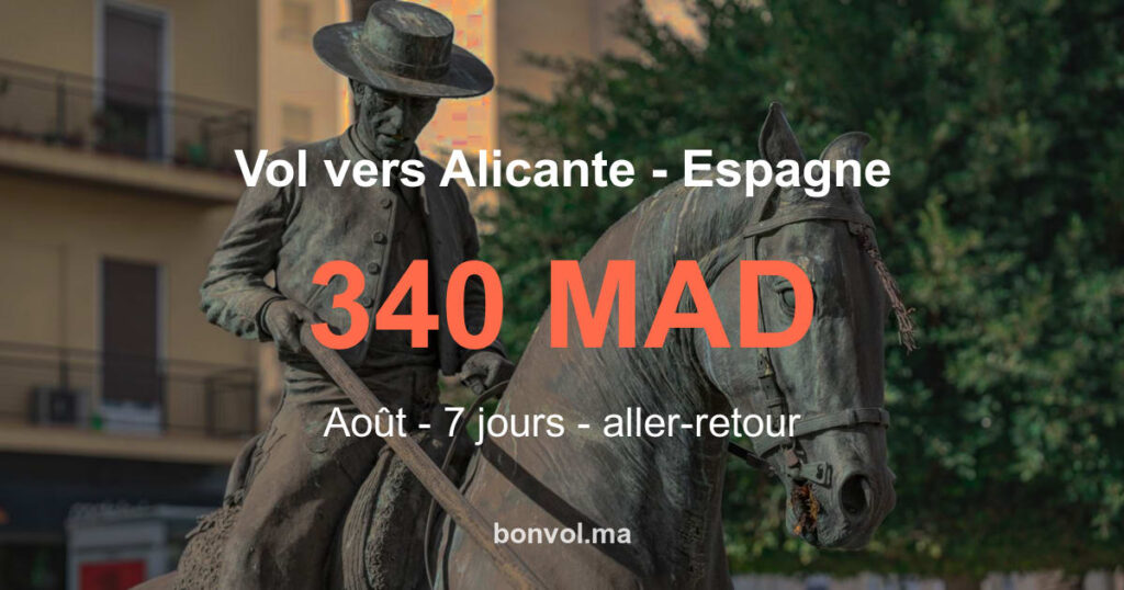 Vol Fès Alicante pas cher