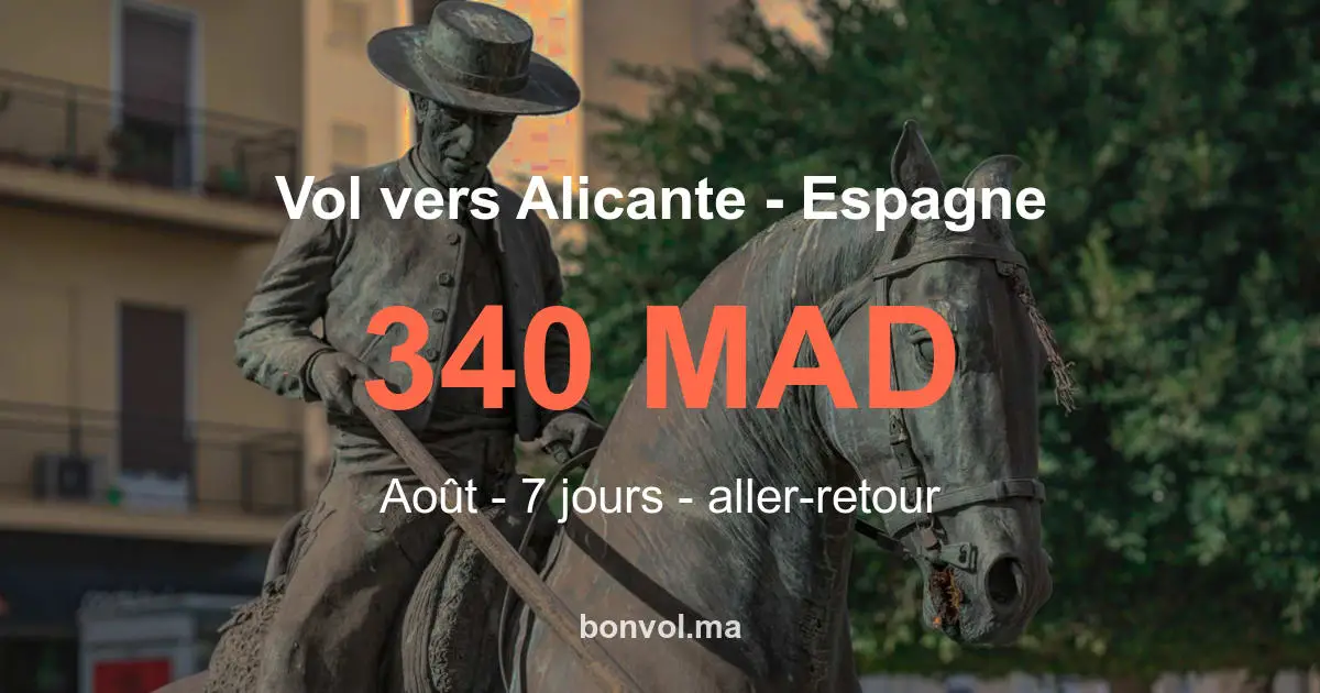 Vol Fès Alicante pas cher