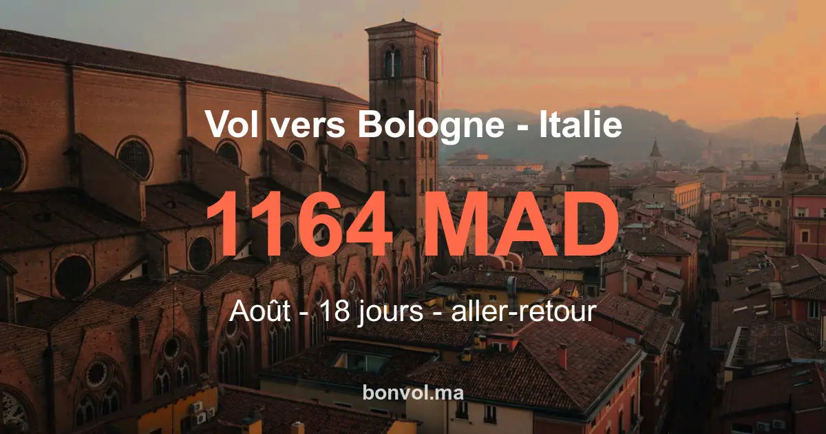 Vol Fès Bologne pas cher