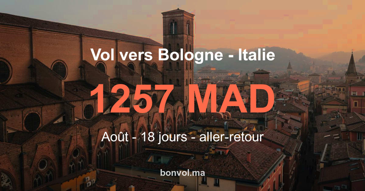vol fès bologne (italie) pas cher