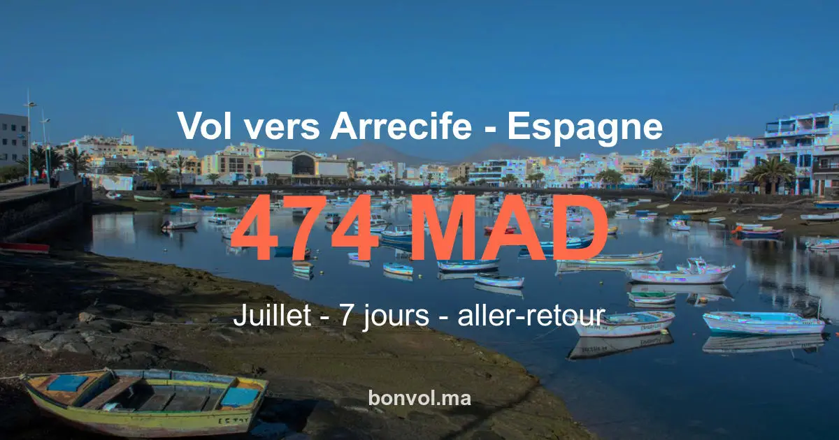 Vol Marrakech Arrecife pas cher