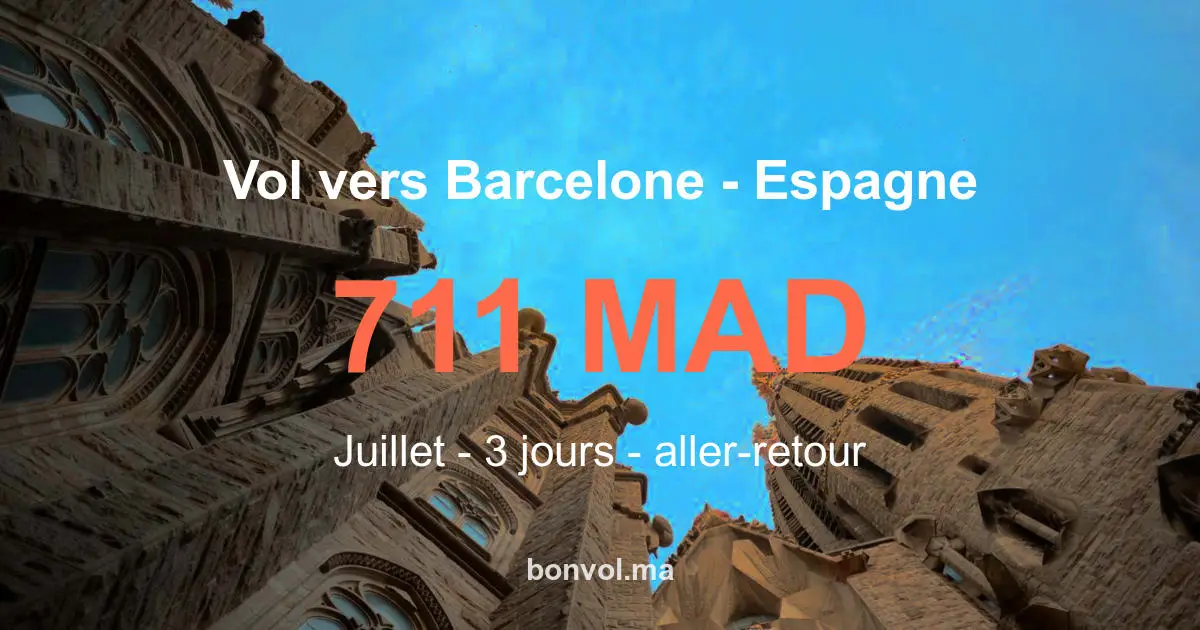 Vol Marrakech Barcelone pas cher