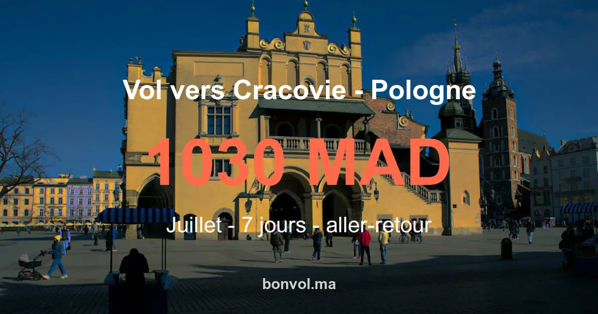 Vol Marrakech Cracovie pas cher