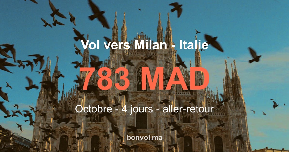 Vol Marrakech Milan pas cher