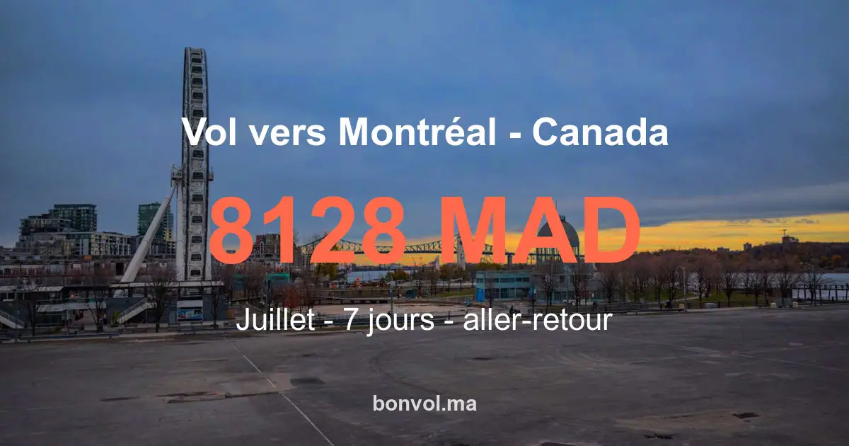 Vol Rabat Montréal pas cher