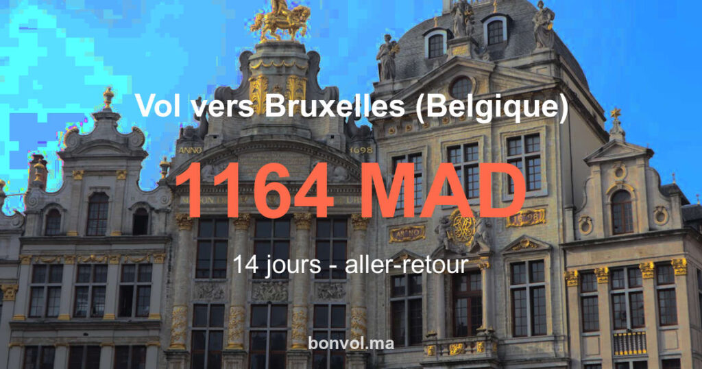 Vol Tanger Bruxelles (Belgique) pas cher : 1164 MAD incroyable