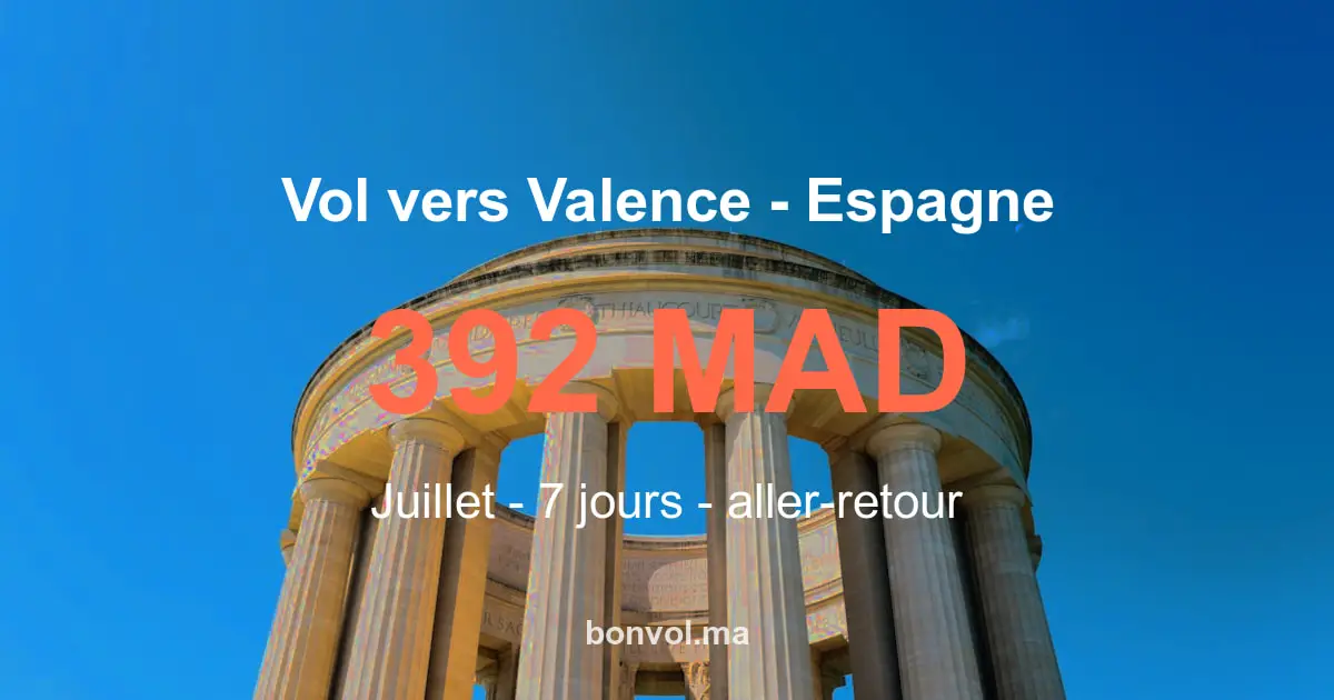 Vol Tanger Valence pas cher