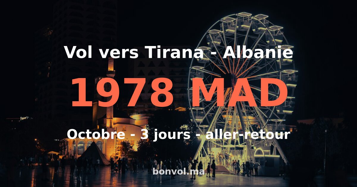 Vol AGA Tirana pas cher