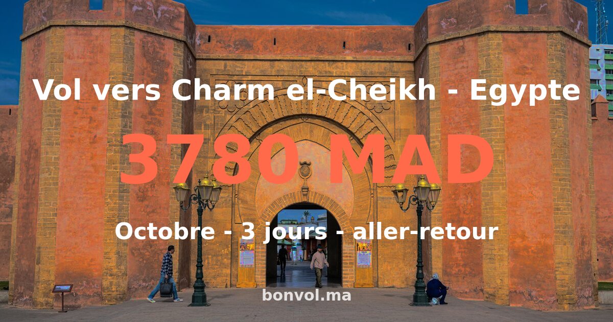 Vol Casablanca Charm El-Cheikh pas cher