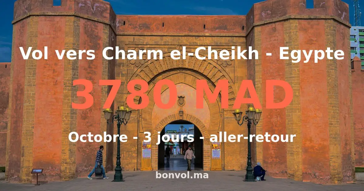 Vol Casablanca Charm El-Cheikh pas cher