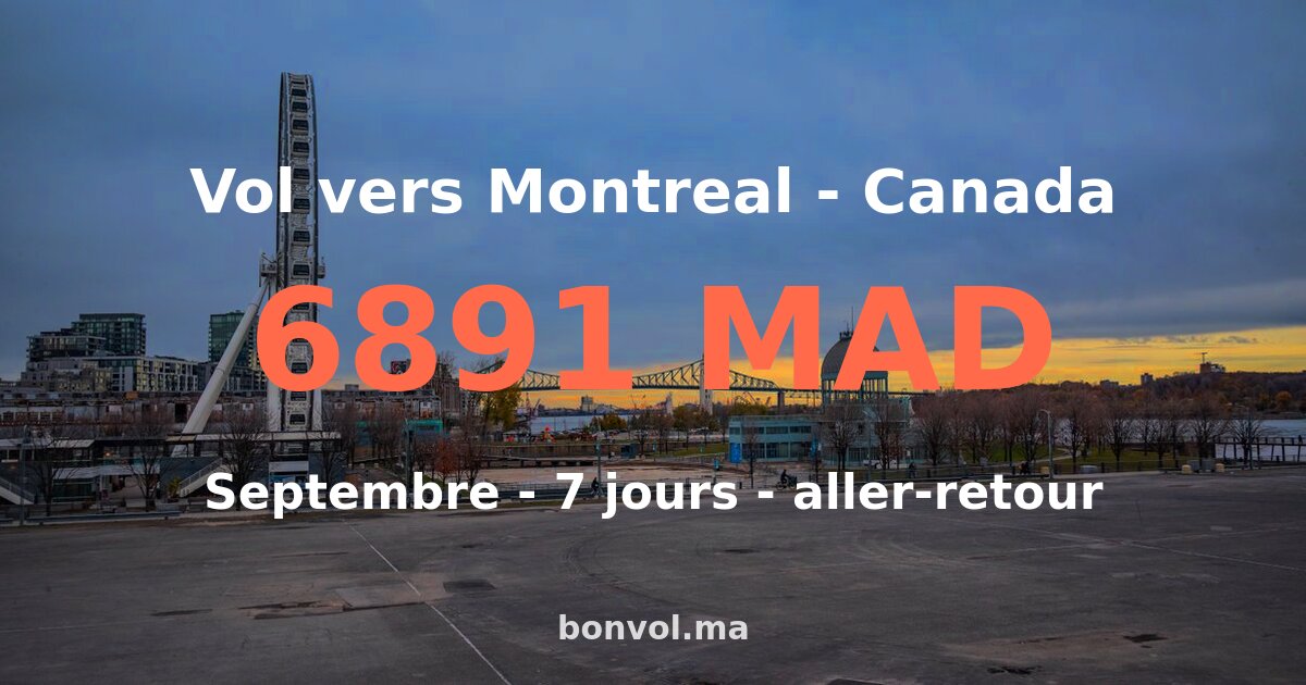 Vol Casablanca Montreal pas cher