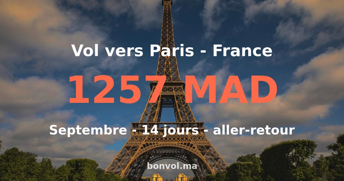 Vol Casablanca Paris pas cher — 793 MAD