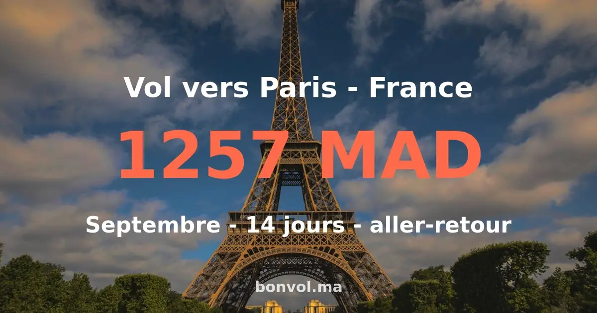 Vol Casablanca Paris pas cher — 793 MAD
