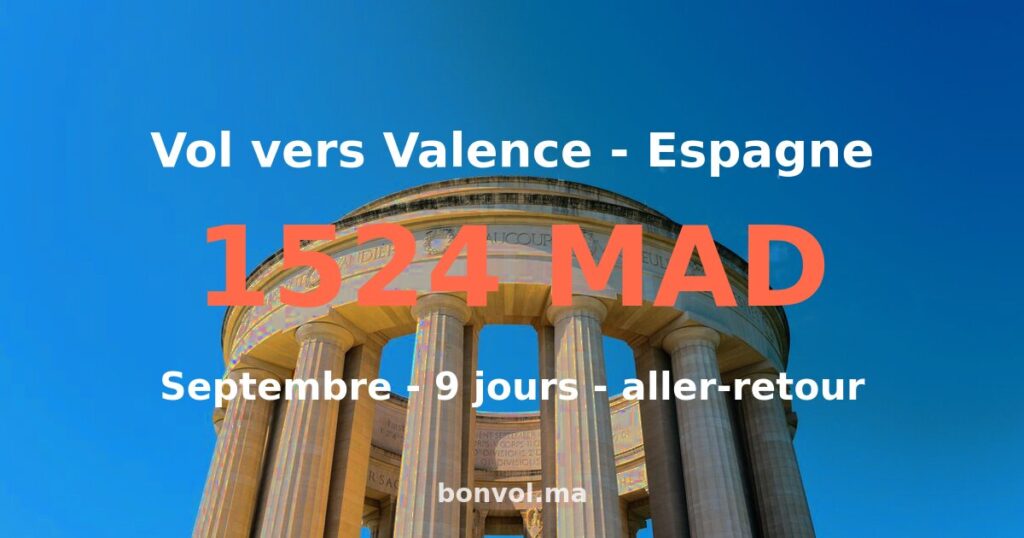 Vol Casablanca Valence pas cher