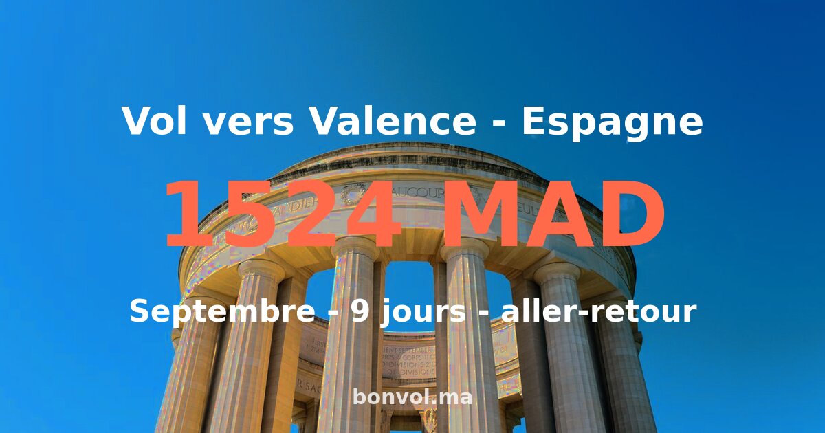 Vol Casablanca Valence pas cher