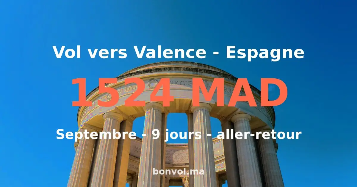 Vol Casablanca Valence pas cher