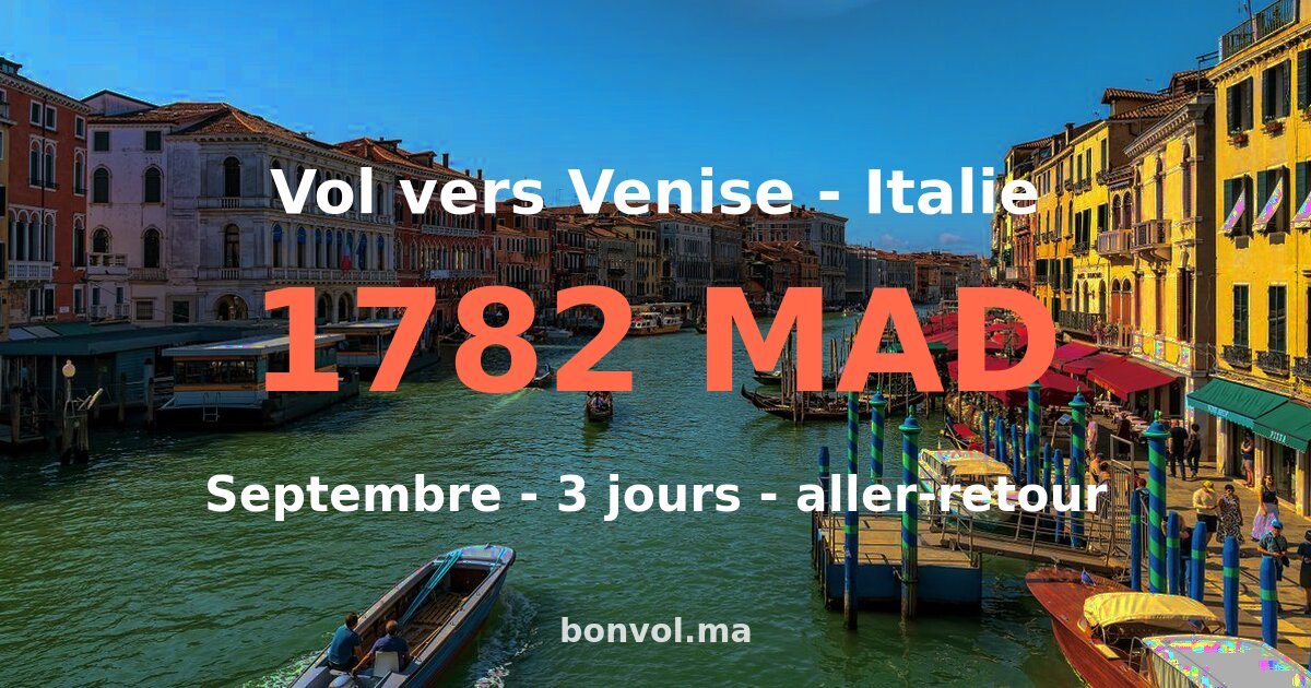 Vol Casablanca Venise pas cher