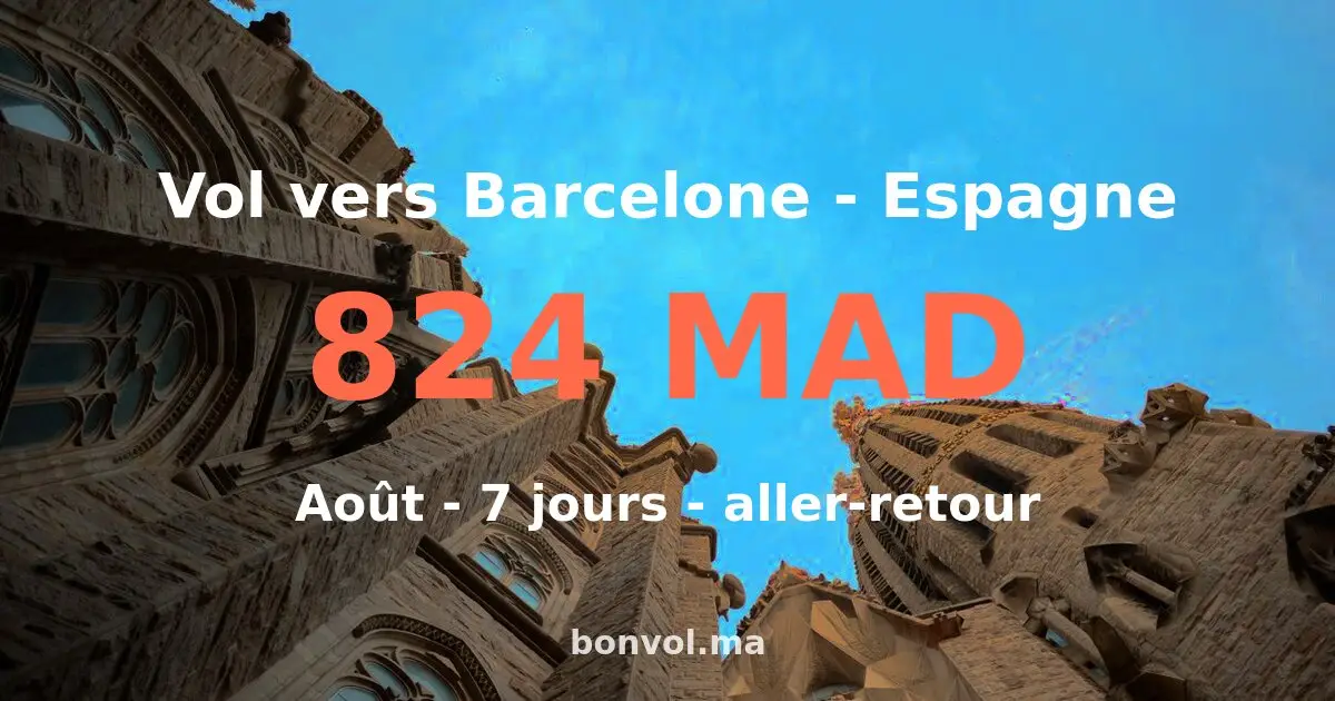 Vol Fes Barcelone pas cher