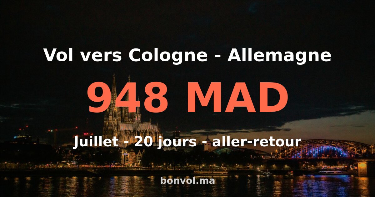 vol fès cologne pas cher