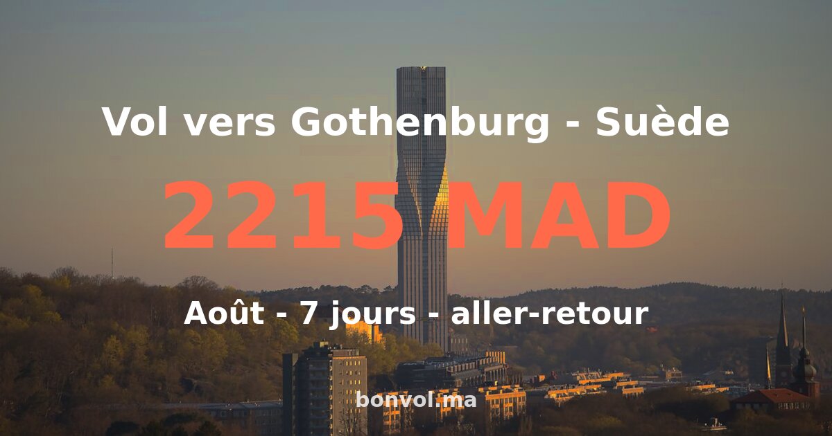Vol Fès Gothenburg pas cher