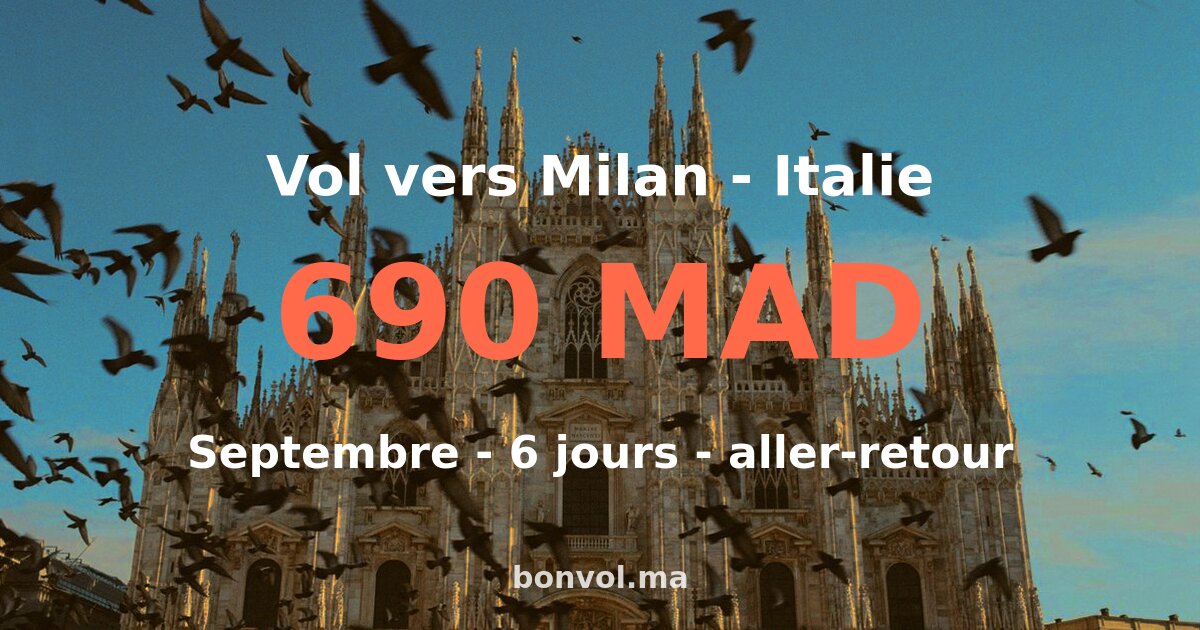 Vol Fès Milan pas cher
