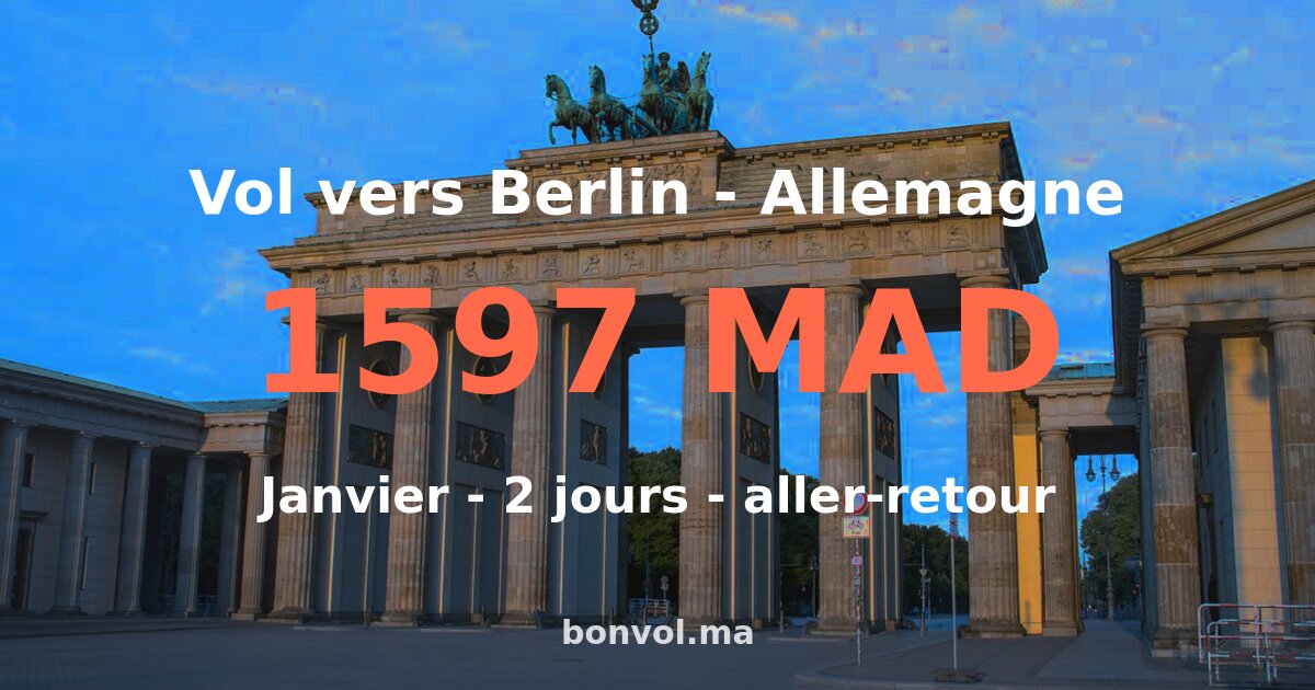 Vol Marrakech Berlin pas cher