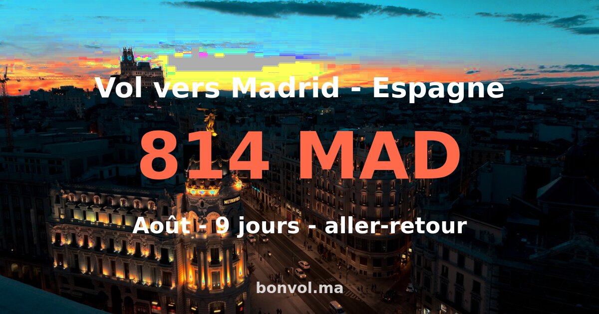 Vol Marrakech Madrid pas cher