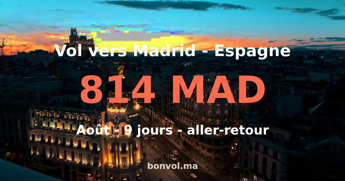 Vol Marrakech Madrid pas cher